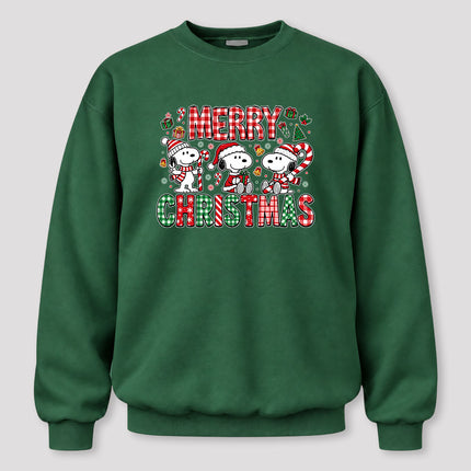 Merry Christmas Plaid Candy Cane Holiday Sweatshirt