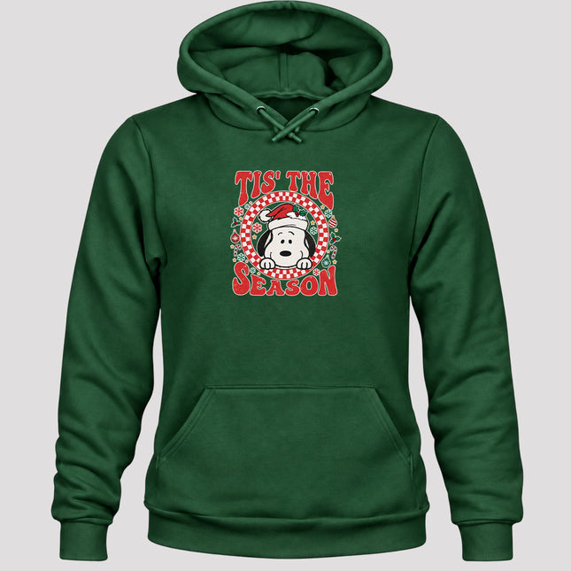 Tis The Season Christmas Retro Checkered Santa Hat Hoodie