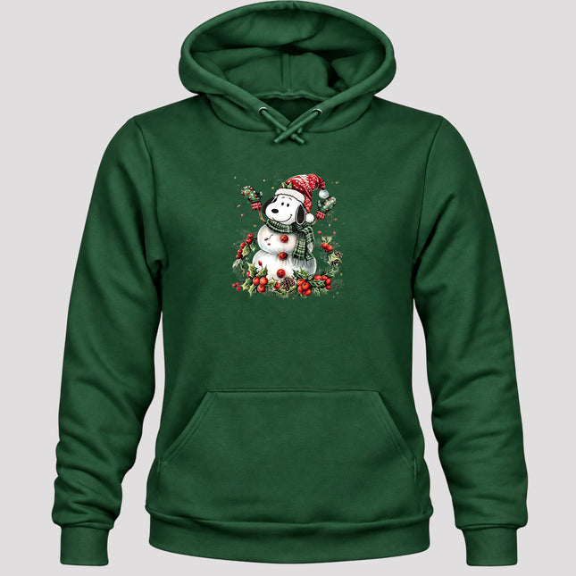 Christmas Snowman Santa Hat Holly Berries Hoodie