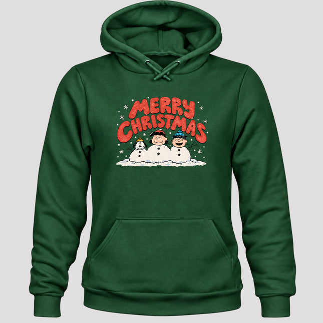Merry Christmas Retro Snowmen Winter Scene Hoodie