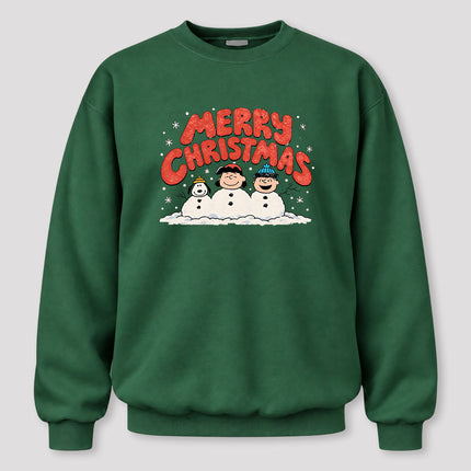 Merry Christmas Retro Snowmen Winter Graphic Sweatshirt