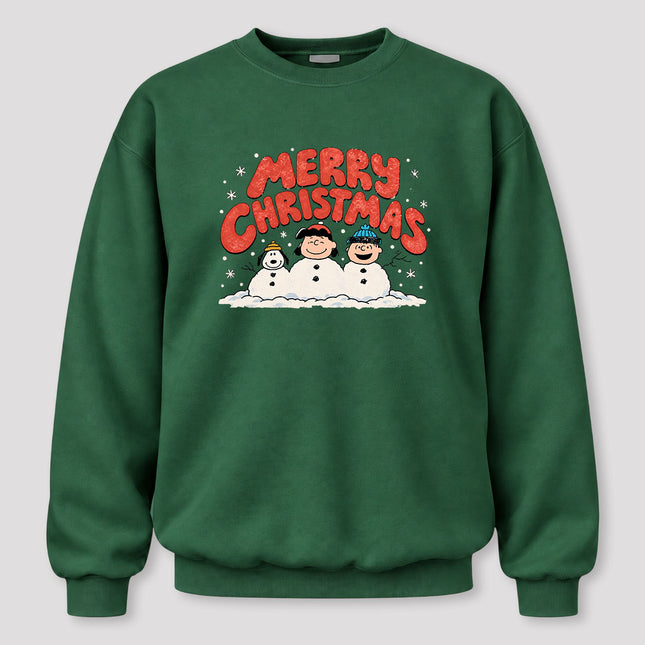 Merry Christmas Retro Snowmen Winter Graphic Sweatshirt