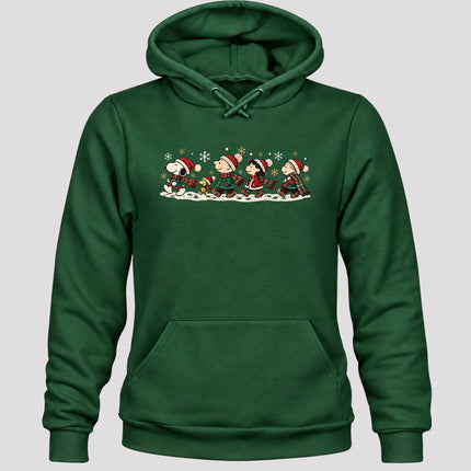 Christmas Winter Walk Plaid Scarves Snowflakes Hoodie