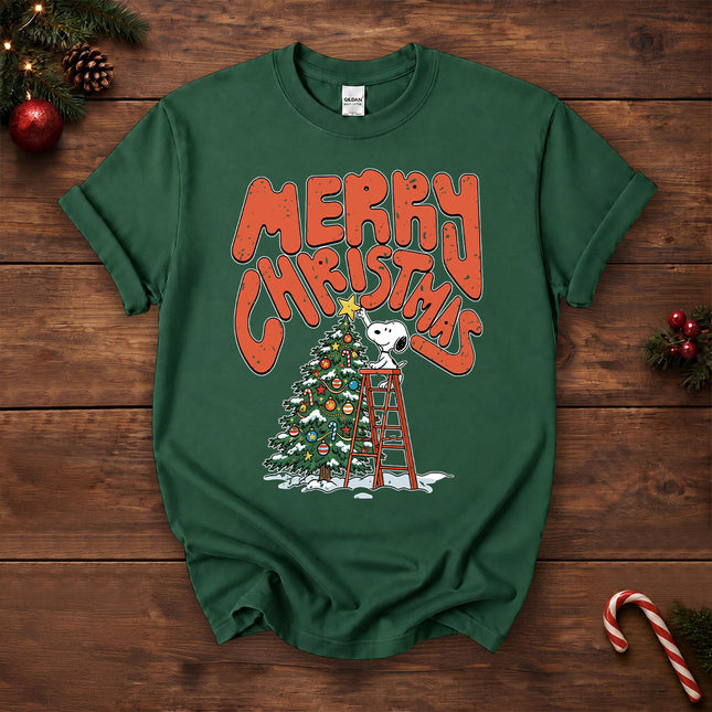 Merry Christmas Tree Decorating Retro Holiday T-Shirt