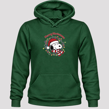 Merry Christmas Santa Hat Colorful Lights Hoodie