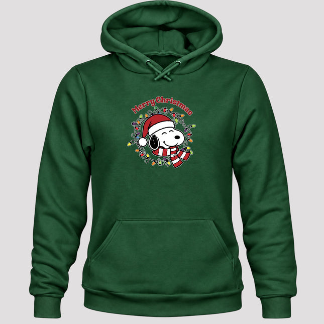 Merry Christmas Santa Hat Colorful Lights Hoodie