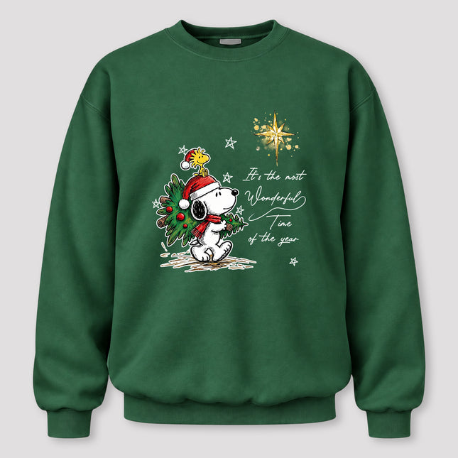 Most Wonderful Time Christmas Tree Star Sweatshirt