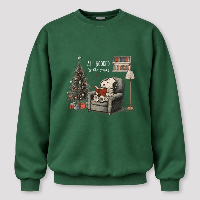 All Booked for Christmas Cozy Book Lover Sweatshirt
