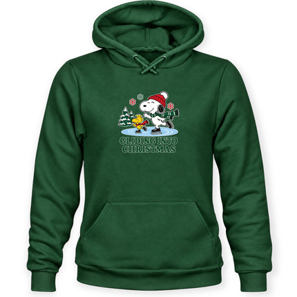 Gliding Into Christmas Ice Skating Winter Holiday Hoodie