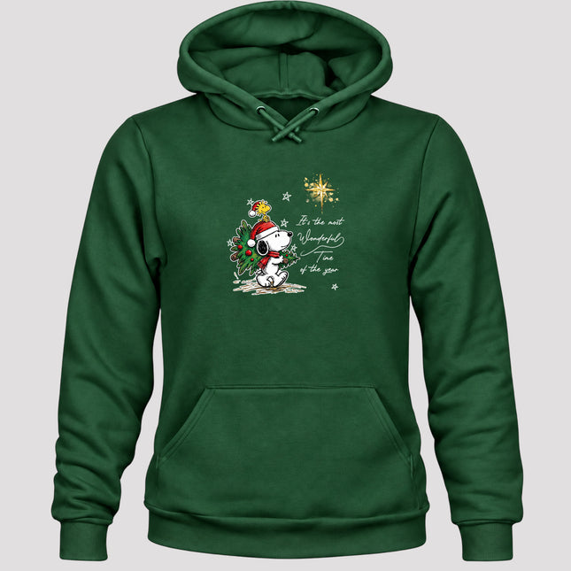 Most Wonderful Time Christmas Tree Golden Star Hoodie