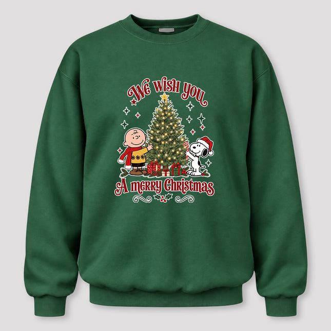 We Wish You a Merry Christmas Tree Lights Crewneck Sweatshirt