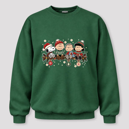 Cozy Christmas Garland Winter Knit Design Sweatshirt
