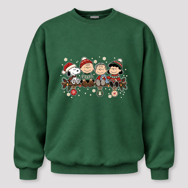 Cozy Christmas Garland Winter Knit Design Sweatshirt