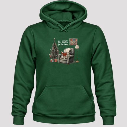 All Booked for Christmas Cozy Reading Book Lover Hoodie