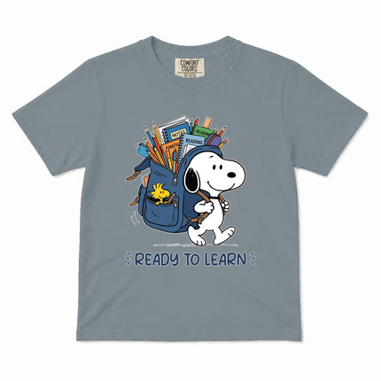 Comfort Colors Back To School Ready To Learn Backpack Kid T-Shirt