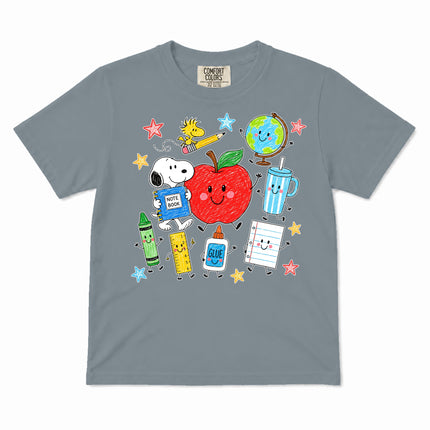 Comfort Colors Back To School Happy Apple School Supplies Kid T-Shirt