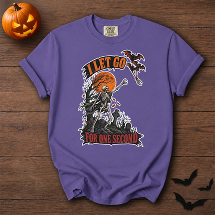 Comfort Colors Halloween Skeleton Graveyard Moon Graphic T-Shirt