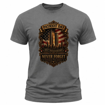 Patriot Day 9/11 25th Anniversary Never Forget Honoring The Heroes T-Shirt