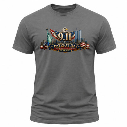 9/11 Patriot Day Never Forget American Eagle September 11 Memorial T-Shirt