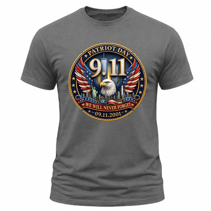 9/11 Patriot Day Never Forget American Eagle September 11 Memorial T-Shirt