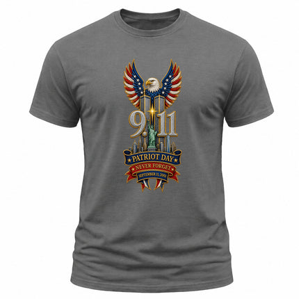 9/11 Patriot Day Never Forget September 11 American Eagle Memorial T-Shirt