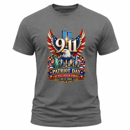 9/11 Patriot Day Never Forget September 11 Memorial American Eagle T-Shirt