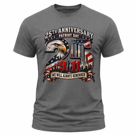 9/11 25th Anniversary Patriot Day We Will Always Remember Memorial T-Shirt
