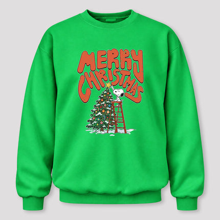 Merry Christmas Tree Decorating Retro Holiday Sweatshirt