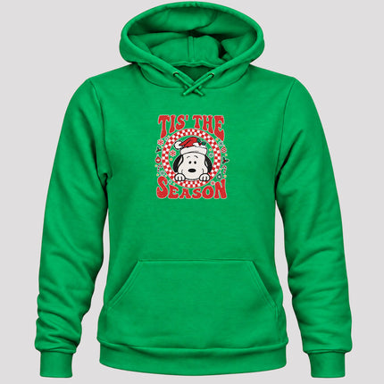 Tis The Season Christmas Retro Checkered Santa Hat Hoodie