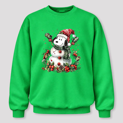 Christmas Snowman Santa Hat Holly Berries Sweatshirt