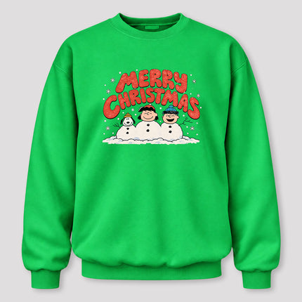 Merry Christmas Retro Snowmen Winter Graphic Sweatshirt