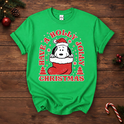Have A Holly Jolly Christmas Retro Santa Stocking T-Shirt