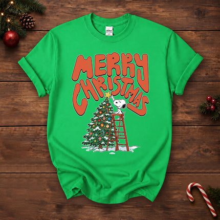 Merry Christmas Tree Decorating Retro Holiday T-Shirt