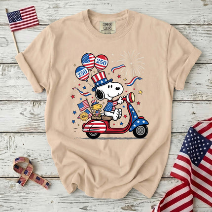 Comfort Colors 250th USA Patriotic Scooter Dog T-Shirt