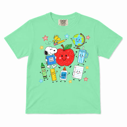 Comfort Colors Back To School Happy Apple School Supplies Kid T-Shirt