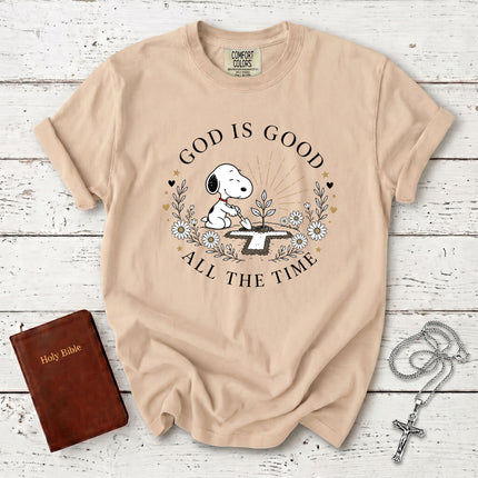 Comfort Colors God Is Good All The Time Christian Cross Garden Faith Gift T-Shirt