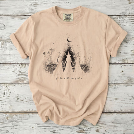 Comfort Colors Witch Girls Will Be Girls Halloween T-Shirt