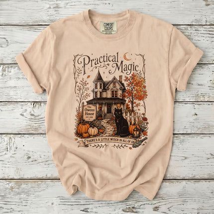 Comfort Colors Witch House Black Cat Halloween T-Shirt
