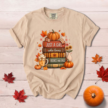 Comfort Colors Fall Autumn Book Lover Pumpkin Cozy Reading T-Shirt