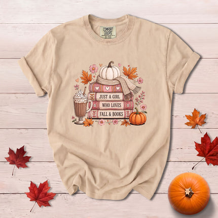 Comfort Colors Fall Autumn Book Lover Pumpkin Cozy Reading T-Shirt