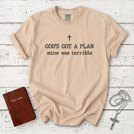 Comfort Colors Funny Christian Gods Got a Plan Faith T-Shirt