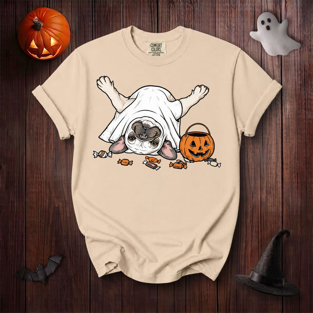 Comfort Colors Dog Halloween Ghost French Bulldog Trick or Treat T-Shirt