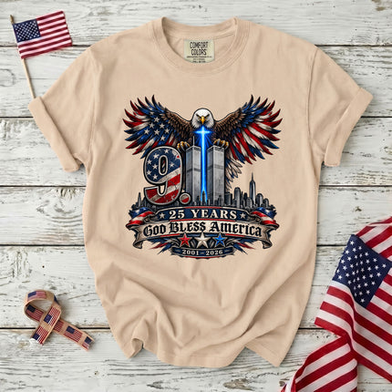 Comfort Colors 25th Anniversary Patriot Day 911 God Bless America T-Shirt