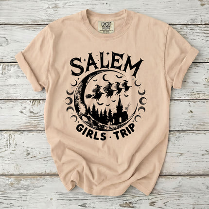 Comfort Colors Salem Witch Girls Trip Moon Phase Halloween T-Shirt