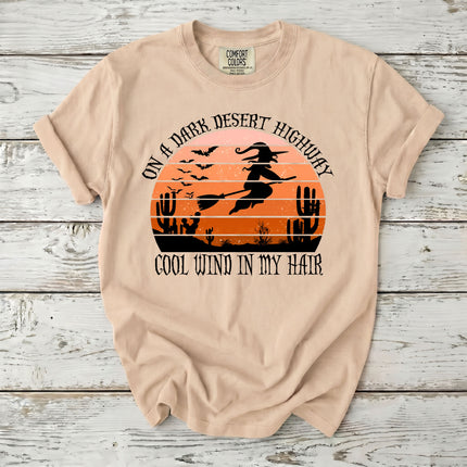 Comfort Colors Desert Witch Halloween Sunset Graphic T-Shirt