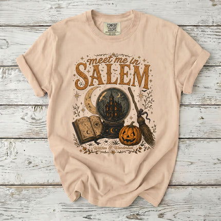 Comfort Colors Salem Witch Meet Me in Salem Halloween T-Shirt