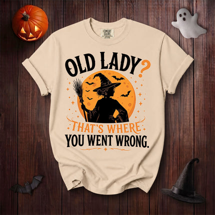 Comfort Colors Old Lady Witch Funny Halloween Moon Graphic T-Shirt