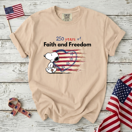 Comfort Colors 250 Years Faith Freedom America 250 T-Shirt
