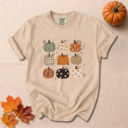 Comfort Colors Fall Pumpkin Shirt Cute Patterned Pumpkins T-Shirt