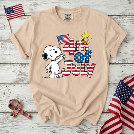 Comfort Colors 4th Of July American Flag Dog T-Shirt